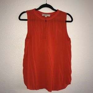 LOFT Orange Sleeveless Blouse  - M
